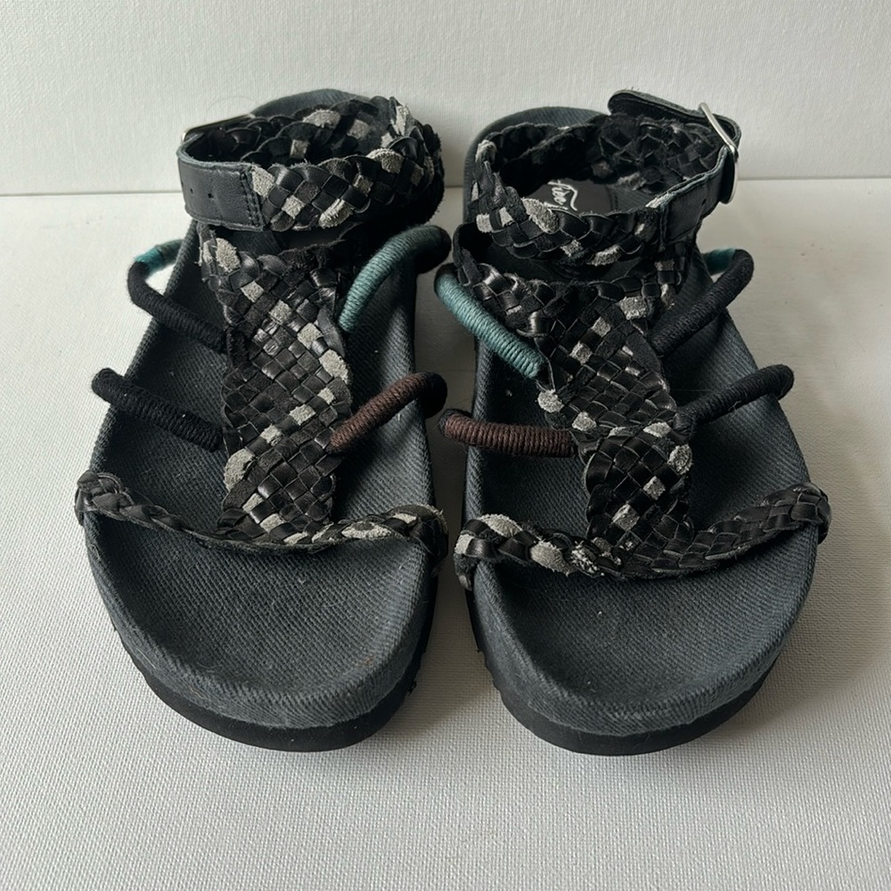 Free People size 7.5 (38), black sandals.